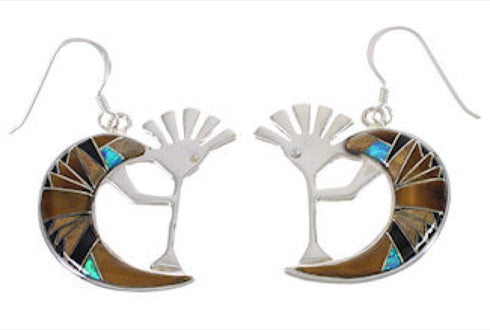 Multicolor Jewelry Silver Kokopelli Hook Dangle Earrings PX31756
