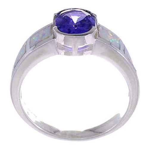 Southwest Amethyst Opal Sterling Silver Ring Size 6-1/4 EX51993