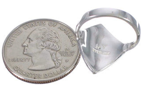 Genuine Sterling Silver Multicolor Southwest Ring Size 7-1/4 UX34298