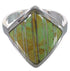 Genuine Sterling Silver And Turquoise Inlay Ring Size 8-1/4 UX34312