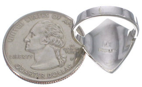 Turquoise Inlay Sterling Silver Jewelry Ring Size 8-1/2 UX34314