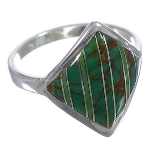 Authentic Sterling Silver Southwest Turquoise Ring Size 6-1/4 UX34327