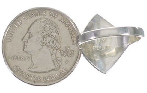 Genuine Sterling Silver Multicolor Inlay Ring Size 6-1/4 UX34351