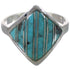 Southwestern Sterling Silver Turquoise Inlay Ring Size 6-1/4 UX34418