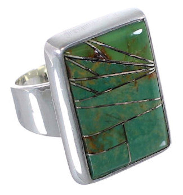 Sturdy Turquoise Sterling Silver Ring Size 7-1/4 WX37420