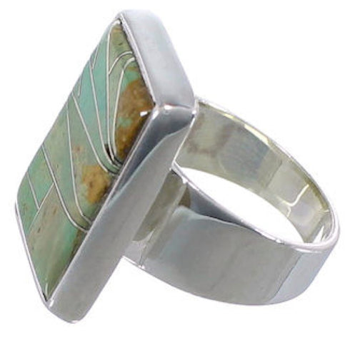Heavy Turquoise And Silver Ring Size 8-1/2 WX37428