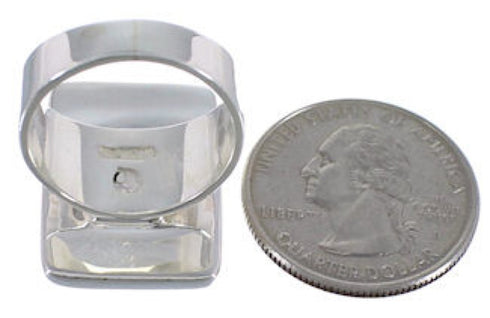 Heavy Turquoise And Silver Ring Size 8-1/2 WX37428