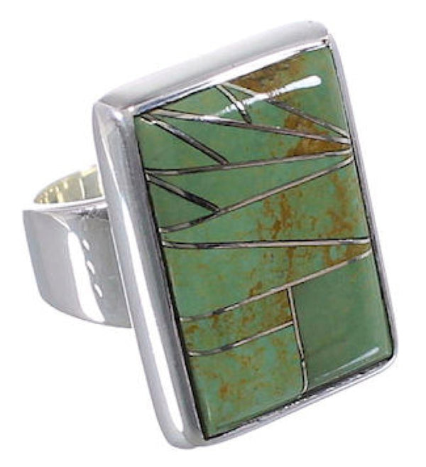 Heavy Turquoise And Sterling Silver Ring Size 8-1/4 WX37430