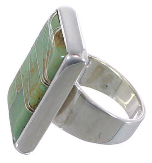 Heavy Turquoise And Sterling Silver Ring Size 8-1/4 WX37430