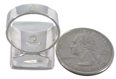 Heavy Turquoise Sterling Silver Southwest Ring Size 5-1/4 WX37436