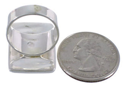 Substantial Sterling Silver Turquoise Jewelry Ring Size 5-3/4 WX37445