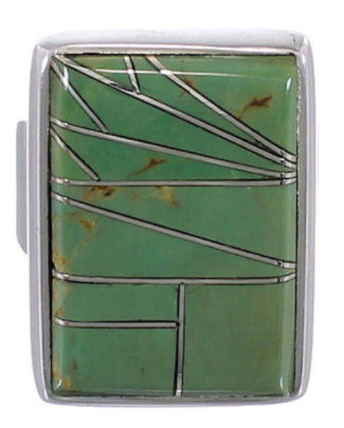 Well-Built Turquoise And Sterling Silver Ring Size 5 WX37459
