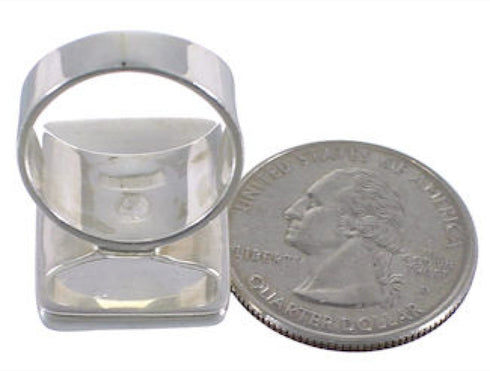 Well-Built Turquoise And Sterling Silver Ring Size 5 WX37459