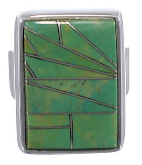 High Quality Sterling Silver Turquoise Inlay Ring Size 4-3/4 WX37472