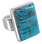 Heavy Silver And Turquoise Inlay Ring Size 6-3/4 WX37513