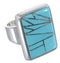 Substantial Turquoise Genuine Sterling Silver Ring Size 6-1/4 WX37536
