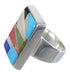 Sturdy Sterling Silver And Multicolor Ring Size 4-3/4 WX37572