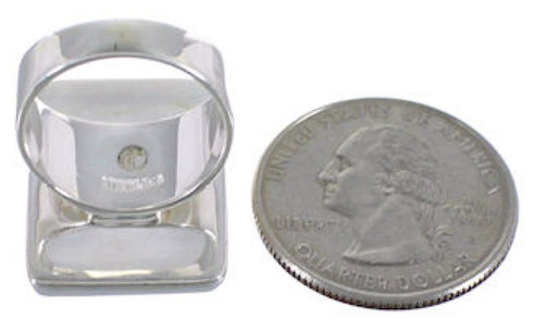 Sturdy Genuine Sterling Silver And Multicolor Ring Size 5-3/4 WX37576