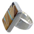 Heavy Southwestern Multicolor And Silver Ring Size 8-1/2 WX37749