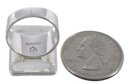 Well-Built Southwest Multicolor Silver Ring Size 6-1/4 WX37735