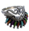 Silver And Multicolor Needlepoint Ring Size 6-3/4 PX43577