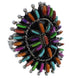 Southwest Needlepoint Multicolor Silver Ring Size 5-3/4 PX43603