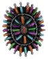 Multicolor Needlepoint Silver Ring Size 5 PX43599