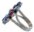 Southwest Genuine Sterling Silver Multicolor Ring Size 8-3/4 PX43644