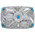 Southwest Flower Sterling Silver Turquoise Belt Buckle CX52820