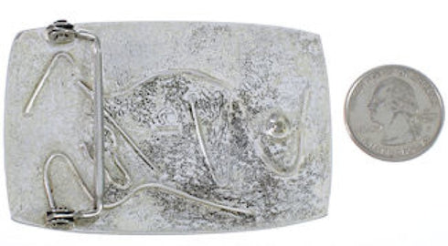 Southwest Flower Sterling Silver Turquoise Belt Buckle CX52820