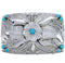 Southwest Flower Turquoise Sterling Silver Belt Buckle CX52821
