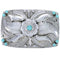 Southwest Turquoise Flower Sterling Silver Belt Buckle CX64073