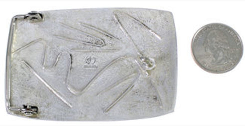 Southwest Turquoise Flower Sterling Silver Belt Buckle CX64073