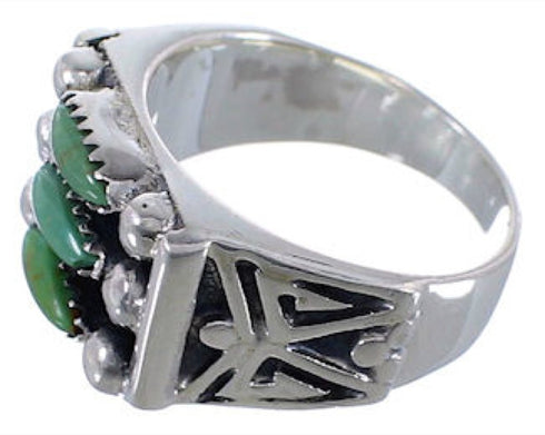 Southwest Sturdy Turquoise Jewelry Needlepoint Ring Size 7-3/4 VX37044