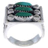 Sturdy Turquoise Jewelry Silver Needlepoint Ring Size 4-3/4 VX37047
