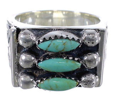 High Quality Turquoise Silver Needlepoint Ring Size 5-1/2 VX37051