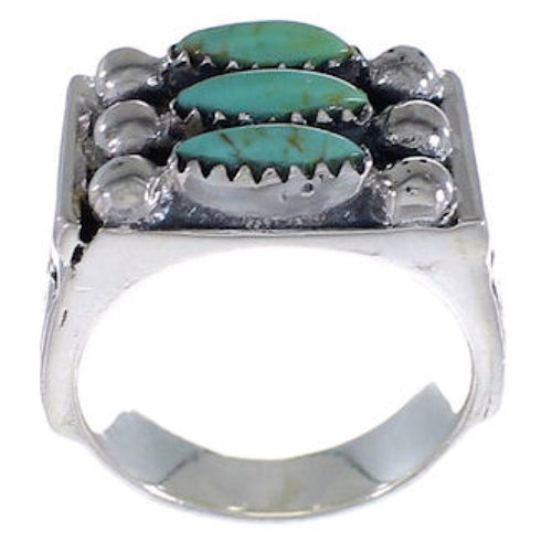 High Quality Turquoise Silver Needlepoint Ring Size 5-1/2 VX37051