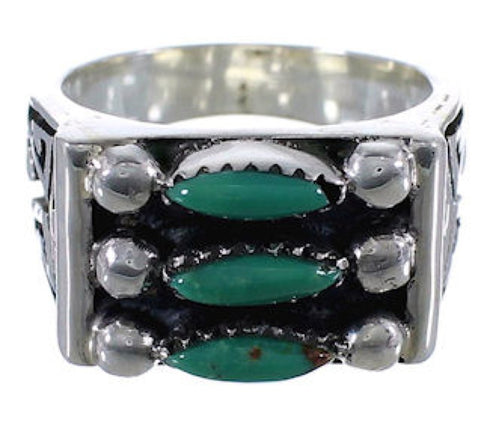 Southwest High Quality Turquoise Needlepoint Ring Size 7-1/4 VX37054