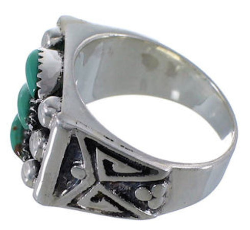 Southwest High Quality Turquoise Needlepoint Ring Size 7-1/4 VX37054