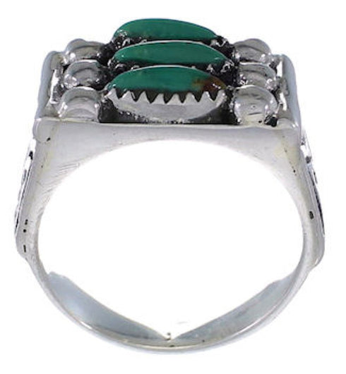 Southwest High Quality Turquoise Needlepoint Ring Size 7-1/4 VX37054