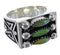 Silver Well Built Turquoise Needlepoint Ring Size 8-1/2 VX37115