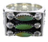 Silver Well Built Turquoise Needlepoint Ring Size 8-1/2 VX37115