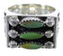 Heavy Sterling Silver Needlepoint Turquoise Ring Size 4-3/4 VX37112