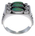 Southwest Well Built Turquoise Needlepoint Silver Ring Size 6 VX37121