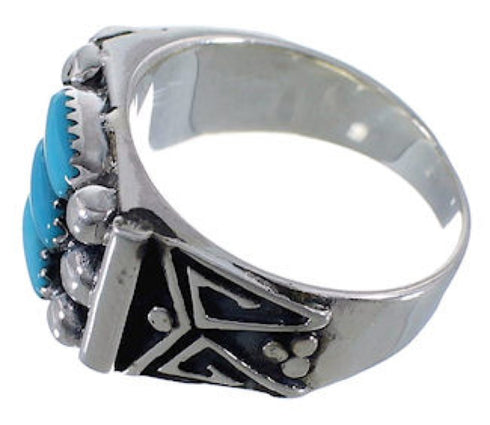 High Quality Silver Turquoise Needlepoint Ring Size 8-3/4 VX37142