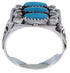 High Quality Silver Turquoise Needlepoint Ring Size 8-3/4 VX37142