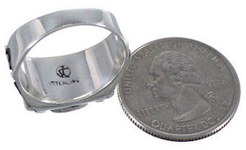 High Quality Silver Turquoise Needlepoint Ring Size 8-3/4 VX37142