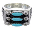 Silver High Quality Turquoise Needlepoint Ring Size 7-1/2 VX37164