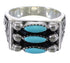 Turquoise High Quality Needlepoint Silver Ring Size 6-1/2 VX37159