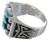 Silver High Quality Turquoise Needlepoint Ring Size 7-1/2 VX37164